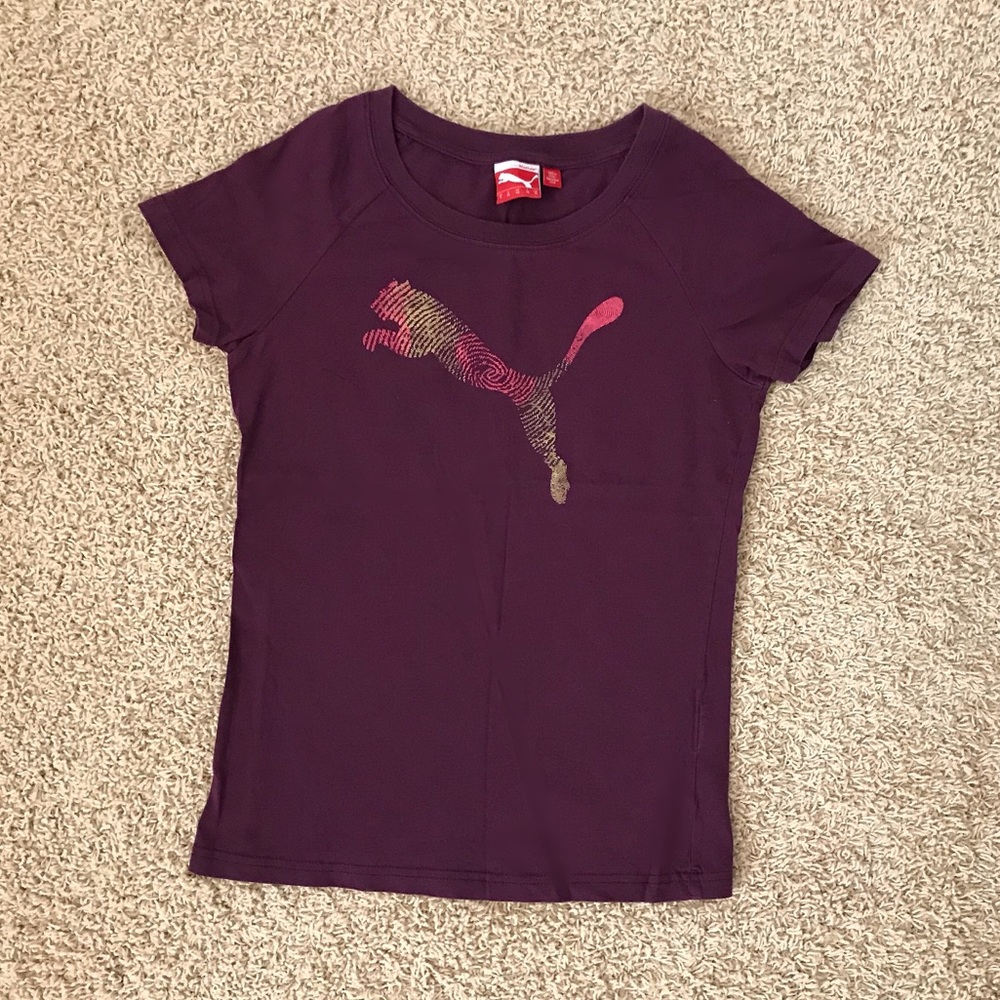 Purple PUMA fitted t-shirt